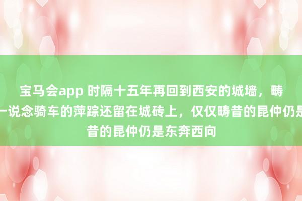 宝马会app 时隔十五年再回到西安的城墙，畴昔和昆仲一说念骑车的萍踪还留在城砖上，仅仅畴昔的昆仲仍是东奔西向