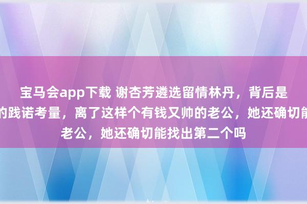 宝马会app下载 谢杏芳遴选留情林丹，背后是对衡量轻重后的践诺考量，离了这样个有钱又帅的老公，她还确切能找出第二个吗