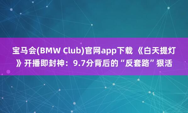 宝马会(BMW Club)官网app下载 《白天提灯》开播即封神：9.7分背后的“反套路”狠活