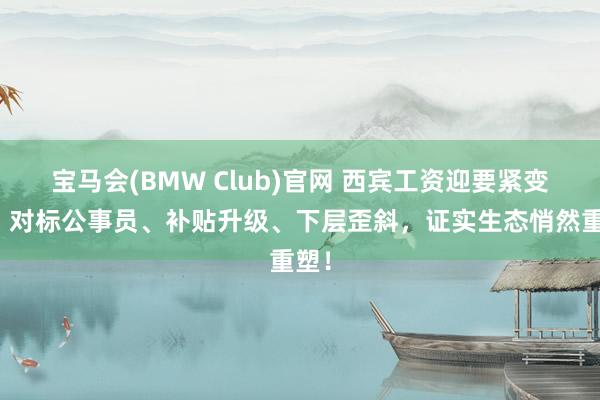 宝马会(BMW Club)官网 西宾工资迎要紧变革：对标公事员、补贴升级、下层歪斜，证实生态悄然重塑！