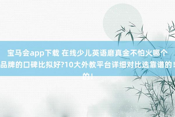 宝马会app下载 在线少儿英语磨真金不怕火哪个品牌的口碑比拟好?10大外教平台详细对比选靠谱的！