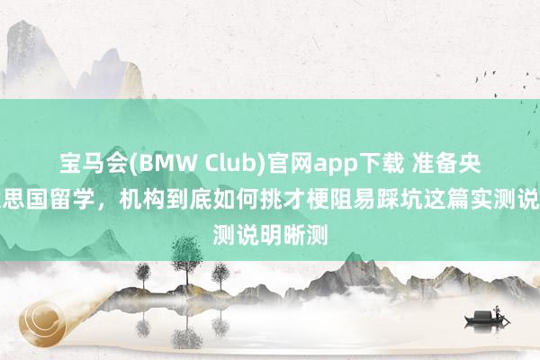 宝马会(BMW Club)官网app下载 准备央求好意思国留学，机构到底如何挑才梗阻易踩坑这篇实测说明晰测