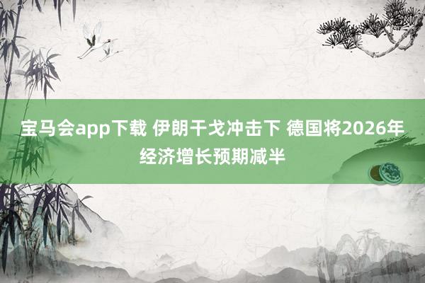 宝马会app下载 伊朗干戈冲击下 德国将2026年经济增长预期减半